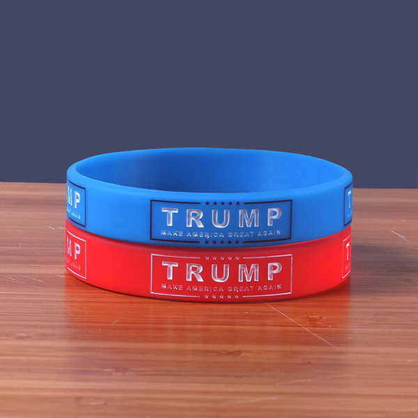 TRUMP 2020 Make America Great Again Silicone Wristband Rubber Power Bracelet Donald Trump Supporters Wristbands Bracelets bangle gifts B5702