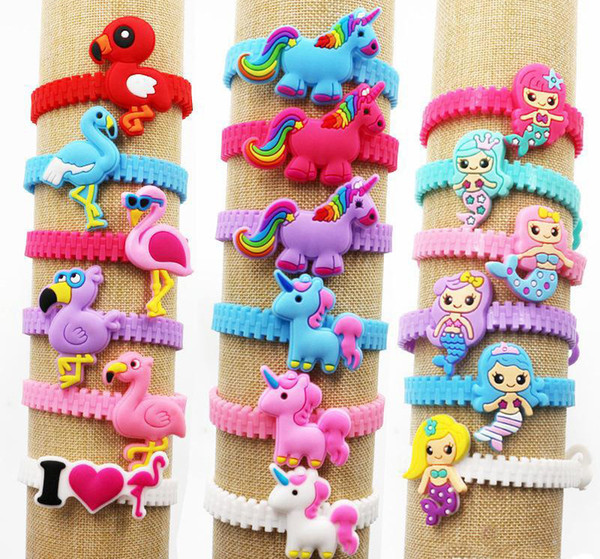 Girl cartoon Unicorn princess Bracelets kids birthday party favors supplies baby finger Bracelet toys kids Christmas Birthday gift