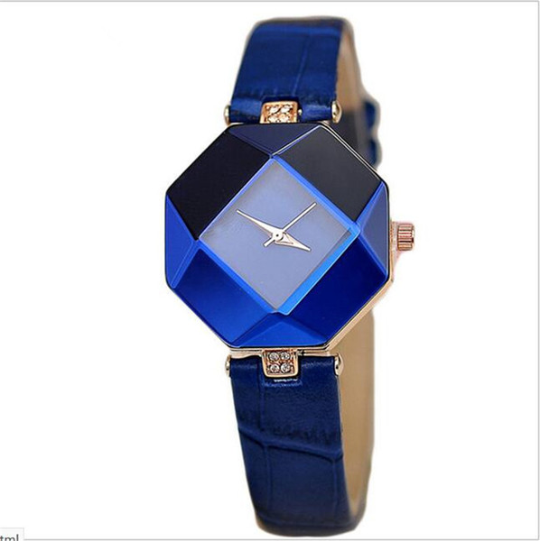 Fashion Diamond Watch Girl's Wristwatch Rhombus Wrist Watches Alligator grain Strap Belt Wristwatches Online HOT Drop shipping