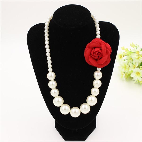 IN stock Kids girls Pearls Necklace 3D Flower fashion jewelry Baby girl accessories