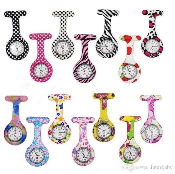 Nurse Watch Doctor Quartz Watch Silicon Batteries Watch Zebra Leopard Prints Pocket Watches Kids Gift Watches Tunic Batteries Watches LT56