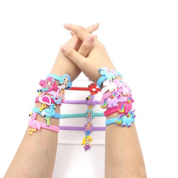 Girl cartoon Unicorn princess Bracelets kids birthday party favors supplies baby finger Bracelet toys kids Christmas Birthday gift