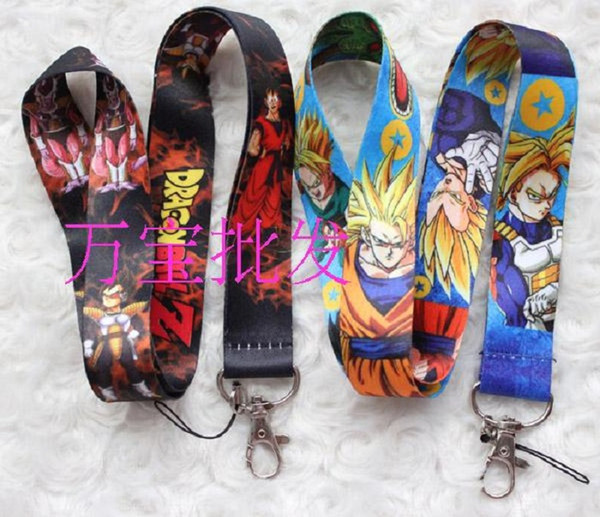 100pcs Dragon Ball Z Anime Lanyard Dragonball Keychain ID Badge Protector Key Holder in stock free shipping charm