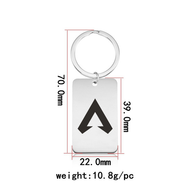 Stainless Steel Fashion Keyring Gifts Fashion Keyring Gifts Apex Legends jewelry bag car Pendant Decoration Key Holder Silver Color