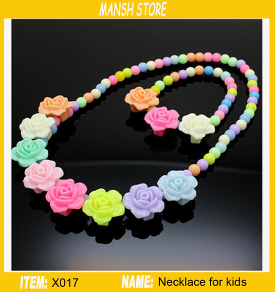 four moulds kids necklace and bracelet plastic type kids Jewelry gift colorfule and good quality free shipping