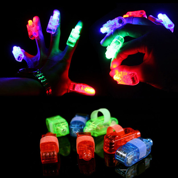 LED Finger Lights Rings Glowing Dazzle Colour Laser Emitting Lamps Christmas Wedding Celebration Festival Party Accessories Decor