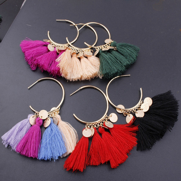 Tassel Earrings Ethnic Bohemian Pendant Earrings Vintage Handmade Jewelry Fashion Women Girls Accessories 11 Designs Free Shipping YW2247