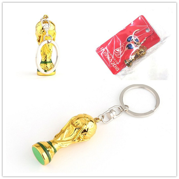 European Champions Cup Keychain 2018 Russia World Cup Key Ring Gold Trophy LOGO FIFA Fans Souvenirs