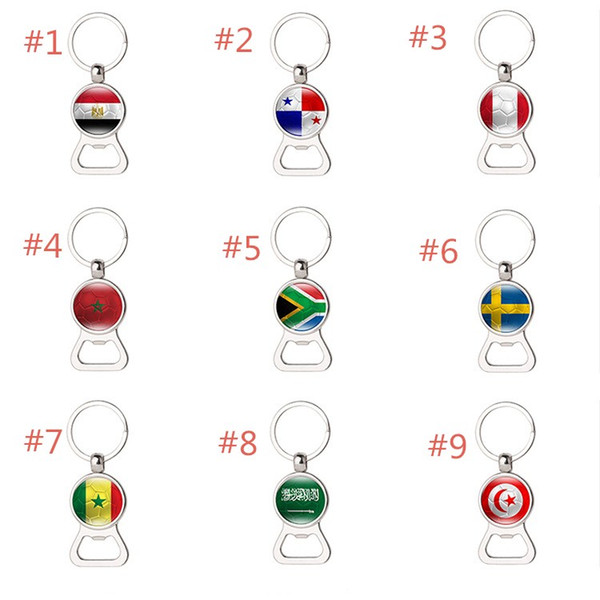 2018 World Cup Beer Opener Keychain World Cup Russia 2018 Keychain with Football Flag Keychain