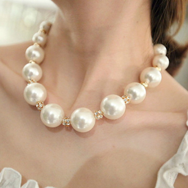 Girls Imitation Pearl Necklace Children Vintage Pearl matching Girls Clothes Fashion Children Accessories