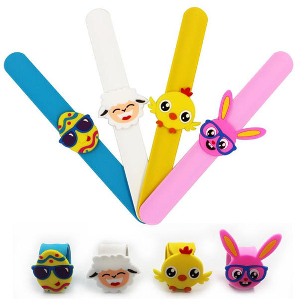 2019 New Arrival Fashion Cartoon Slap Snap Easter Rabbit Bunny Bracelet Wristband Kid Boys Girls Jewelry Gift Free Shipping