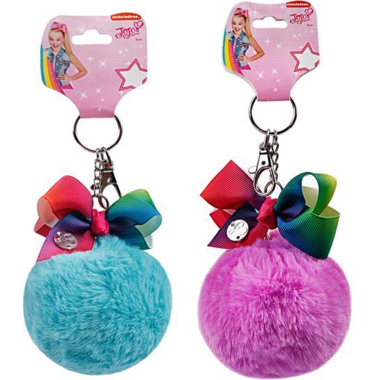 JOJO Wool Ball Children's Bow Keychain Clip Hairpin Pendant 2 Styles the Best Gift for Girl