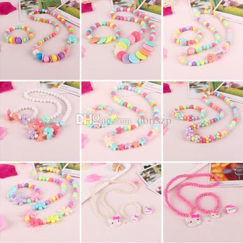 Acrylic kids children Jewelry geometric modeling necklace 21 style to choose for lovely and sweet Children gift free shipping