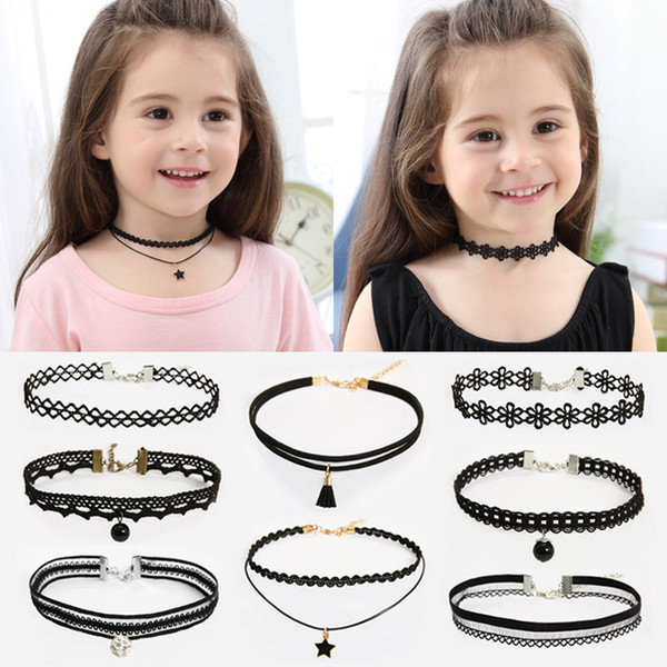 Fashion New Lace Children necklace Girls collarbone chain necklace Fashion Korean kids necklet baby choker Girl jewelry Necklace 547