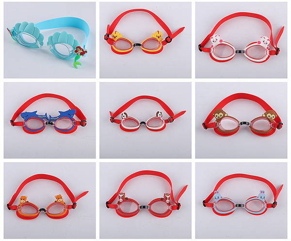 mix 40 colors kids glasses Silicone Cute Fashion cartoon children swimming goggles anti-level light Swimming goggles