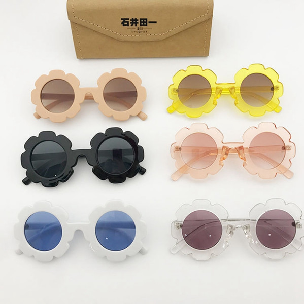 Kids Sunglasses Sunflower Round Girls Sun Glasses Vintage Boys Eyeglasses Boutique Children Glasses Kids Fashion Accessories 6 Colors YW3650