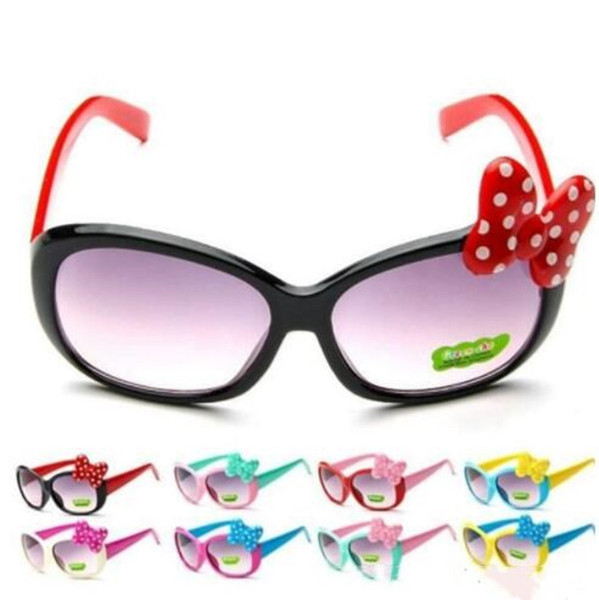 Baby Large Bowknot Sunglasses Candy Color Fashion Princess Cartoon Cute Baby Sunglasses Goggle Children Beach Glasses Kids Sunblock WY495Q