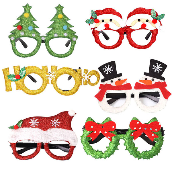 Christmas Party Eyeglass Decorations Children Toys Santa Claus Snowman Antler Glasses Xmas Decorations 10 Styles B11