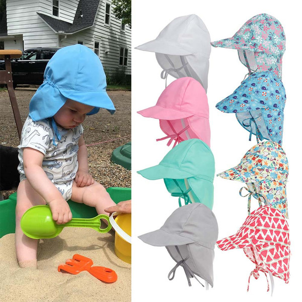 Summer baby sun protection hat neck protection UV protection bucket hat