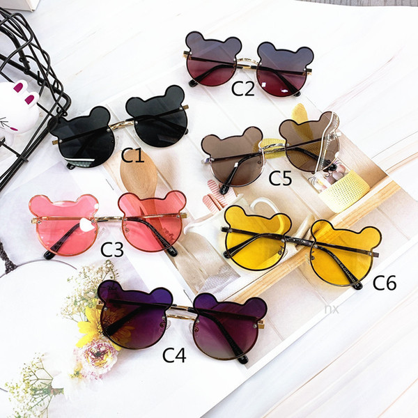 2019 Fashion Kids Cat Sunglasses Round Frame Boys Girls Sun Glasses Children Baby Eyeglasses UV400 Shades with Box NX