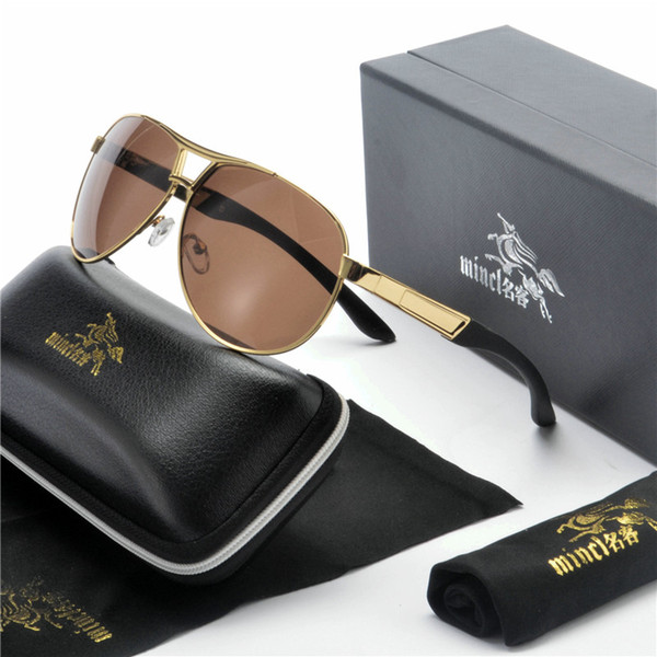 MINCL 2020 New Fashion Men Polarized Sunglasses Women Round Lens Alloy Frame Brand Designer Driving Sun Glasses with Box NX