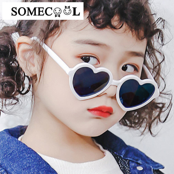 2020 New Model Fashion Kids sunglasses Lovely Heart shape frame sun glasses Girls&boys Party glasses UV400 Beach eyewear N473