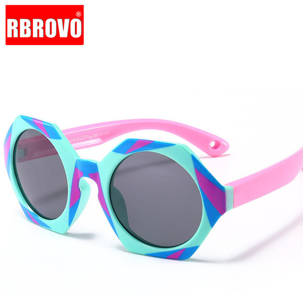 RBROVO 2018 New Polarized Sunglasses Girls Boys Fashion Colorful Frame Round Lens Sun Glasses Anti-UV400 Spectacles Children