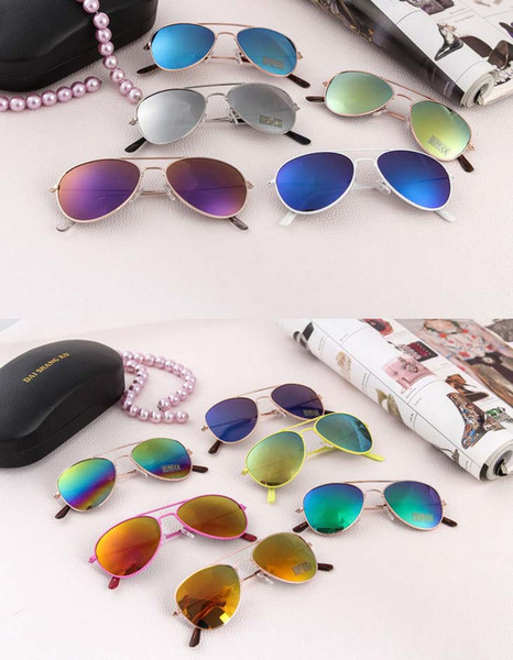 Kids Children Boys Aviator Sunglass Baby UV400 Metal Frame Sunglass Beach Sunblock Supplies Birthday Gifts K5018