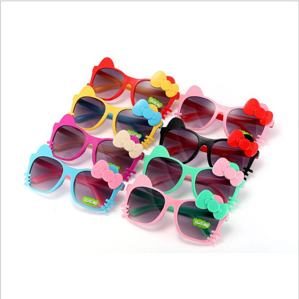 Kids Sunglasses Bow Cat Summer Baby Glasses Boys Girls Children Cartoon Sunglasses Shades Sun shade Folding Glasses 6 Colors