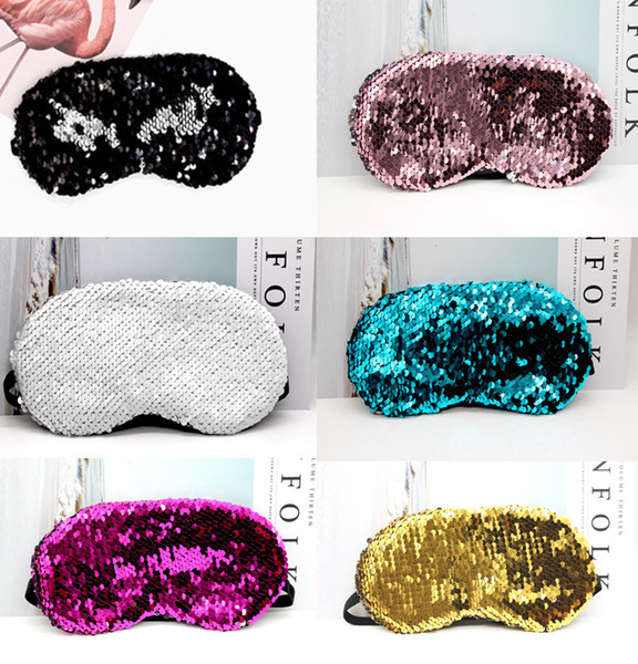 Mermaid Sequin Sleep Mask Fashion Bling Bling Sleeping Eye Mask Breathable shading Eyeshade Eye Patch Travel Eyepatch Eye Cover C5529