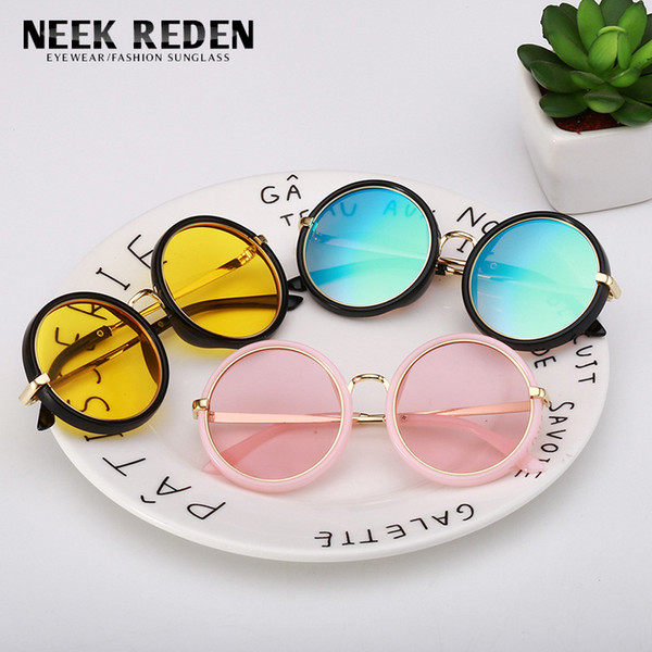 Neek Reden New Kids Sunglasses Girls Round Goggle Candy Color Lens Sun Glasses Children Cute Eyewear Shades Goggles NK612