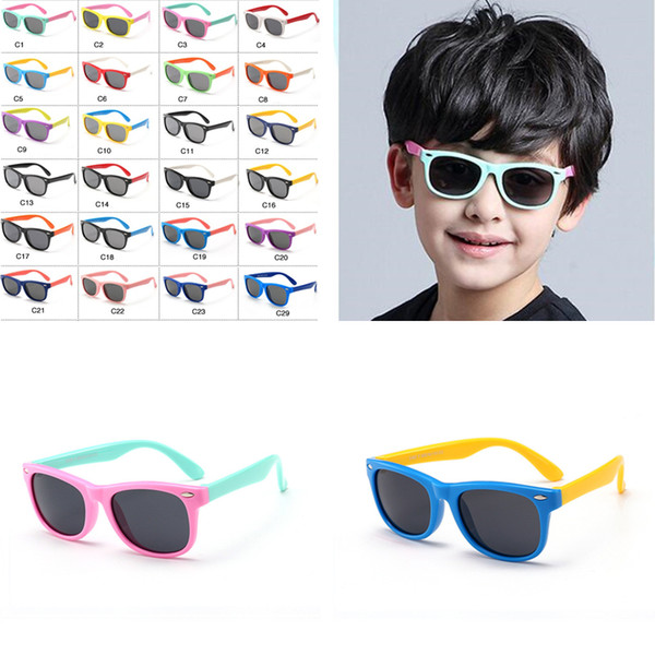 Kids Designer glasses Silicone fashion Vintage Sunglasses Polarized Sun Glasses Summer Beach Outdoor Sports ray bans Sunglasses hot E22401