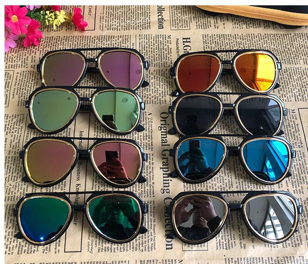 Vintage Kids Oversized Sunglass UV400 Brand Designer 2018 Children's Mirror Sun Glass Shades Baby Boy Girl Sunglass