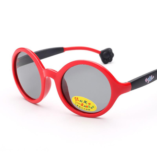 Children cartoon round silicone anti-scratch sunglasses 1617