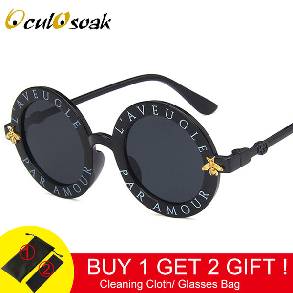 Steampunk Bee Kids Sunglasses Boys Girls Luxury Vintage Children Sunglasses Round Sun Glasses Oculos Feminino Accessories 2019