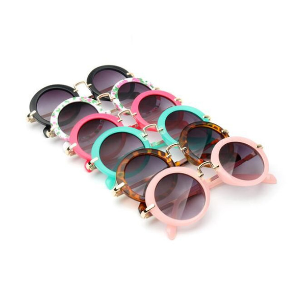 kids retro sun shades infant goggles eyeglasses sunglass Boys Girls Children Round Sunglasses Eyewear 6 COLOR KKA4411