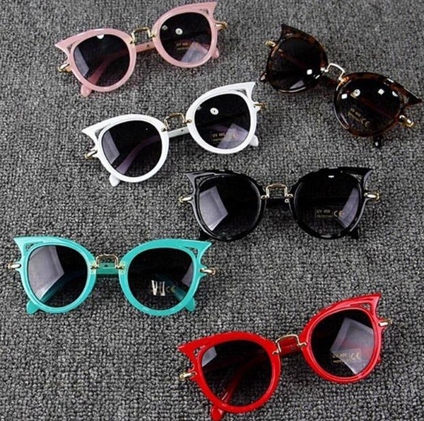 Cat Eye Kids Sunglasses Boy Girl Fashion UV Protection Sun Glasses Simple Cute Eyeglasses Frame Child Eyewear Summer Beach Accessories