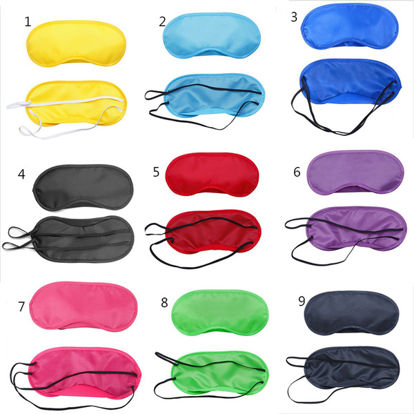 Sleeping Eye Mask 13 Colors Polyester Eye Cover Breathable shading Eyeshade Travel Eye patch C5527