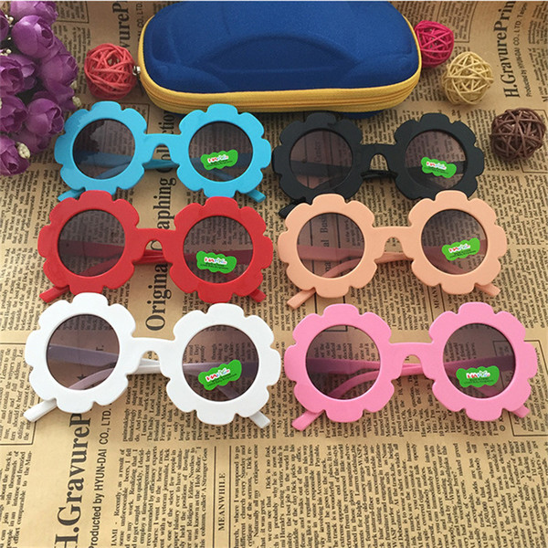 New Arrived Sun Flower Round Cute Kids Sunglasses UV400 Boys Girls Lovely baby Sun Glasses Children Outdoor Accessories Cheap Wholesale