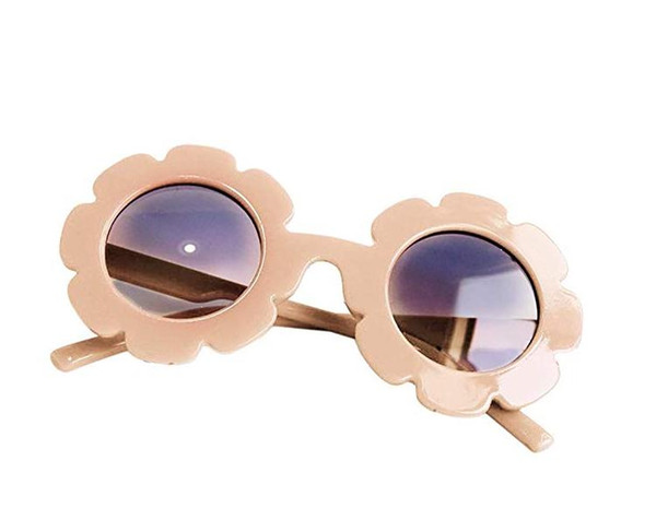 Stylish Round Flower Sunglasses Anti-UV Sunflower Sunblock Glasses Party Photography Outdoor Beach Colorful Eyewear for Baby Kids Children