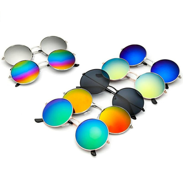 Unisex Sunglasses Retro Round Metal Frame Sun Glasses Gradient Changing Color Glasses Sports Drive Outdoor Beach Sunglasses 2019 A41606