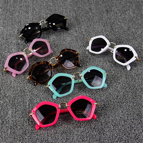 Children Sunglasses For Boys Girls Kids Pentagon Beach Supplies UV400 Protective Eyewear Plastic+Metal Frame Sunshades Glasses y53