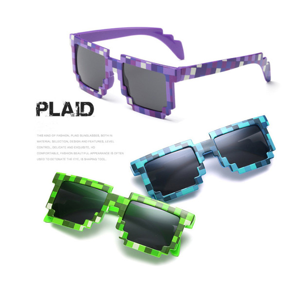 Pixels Sunglasses Kids Cartoon Game Sunglasses PC Fashion Kids Accessories For Boys and Girls Polarized Anti UV