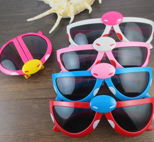 Lovey Fashion decoration eyewear girl boy anti radiation kid's sunglasses foldable lovely ladybug cartoon beetle UV400 Protection glasses