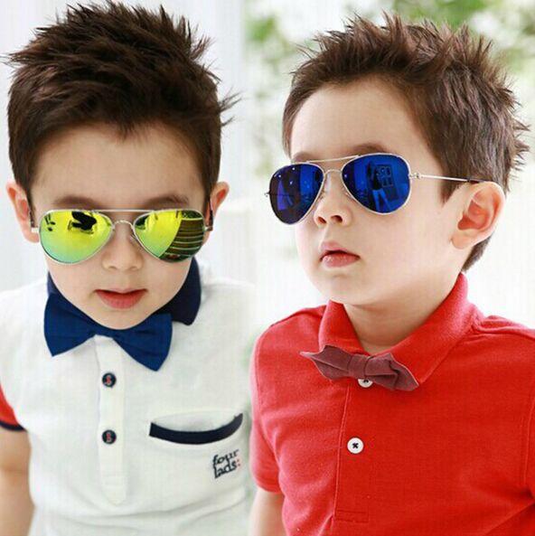 New Brand Designer Sun Glasses for Children Cool Mirror Reflective Metal Frame Kids Sunglasses Children's Glasses UV400 Sg121