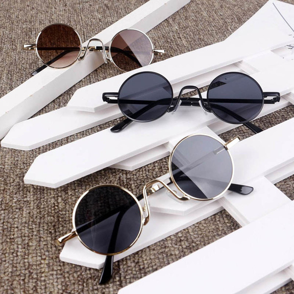 2019 fashion summer vintage style round Sunglasses boys beach protective girls Uv 400 adumbral sun glasses Kids sunglass Kids