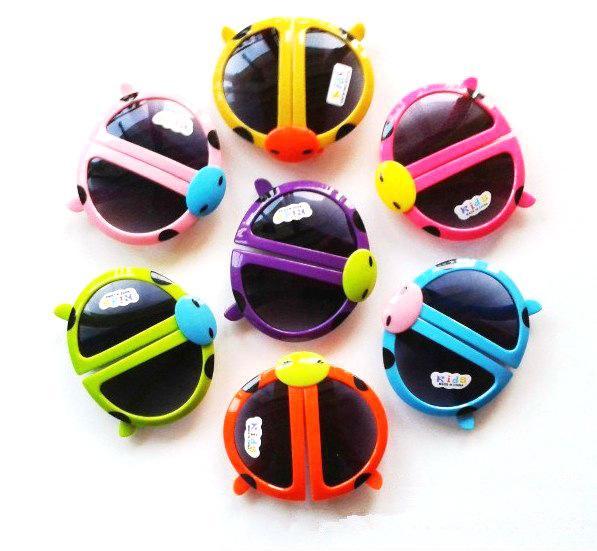 Children's Sunglasses Folding Ladybird Beetles Wholesale Baby Children's Glasses