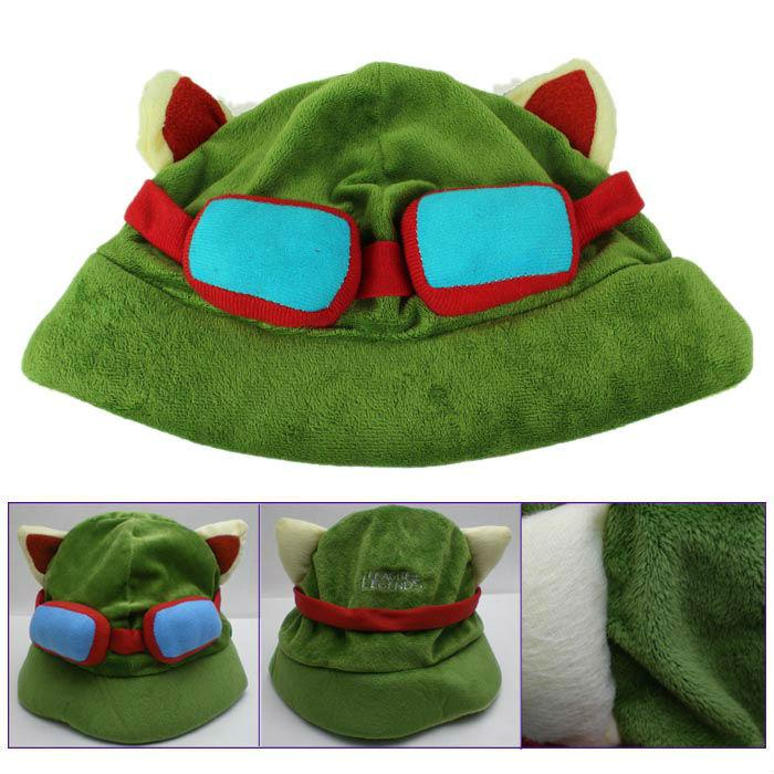 Hot game League of Legends cosplay cap Hat Teemo hat Plush+ Cotton LOL plush toys Hats Free Shipping