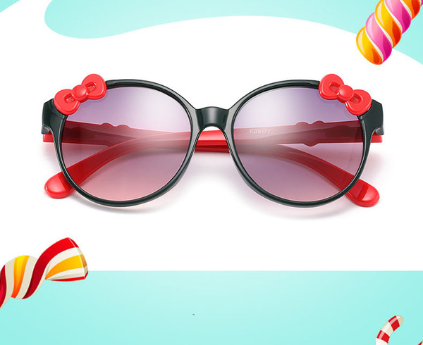 Children's Sunglasses Cute Bowknot Cat Eyes Sunglasses for Girls Environmental UV Protection Kids Sunglasses Children's Safe Meterial