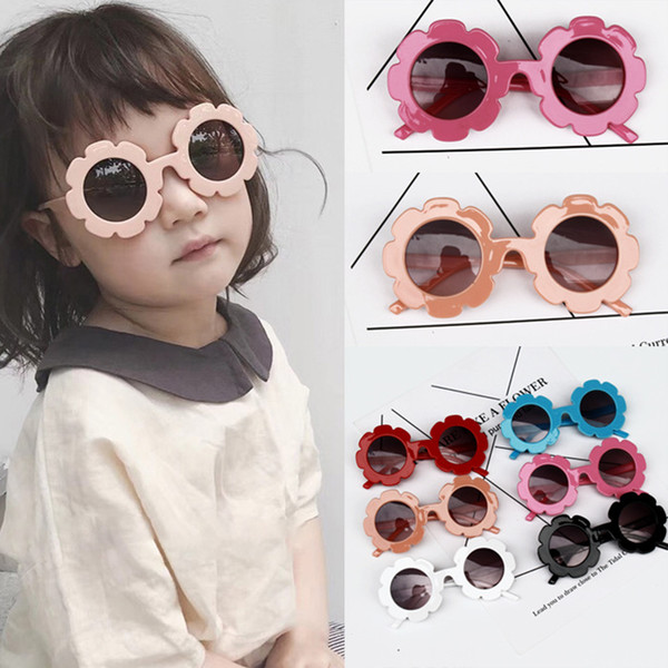 Sun flower children's glasses female child decorative flower sunglasses baby sunglasses male sunscreen UV protection